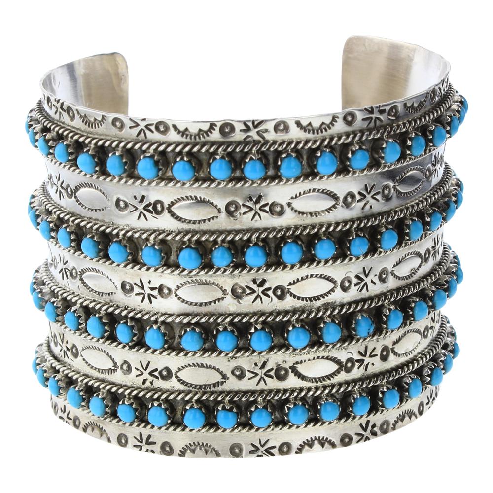 JP Ukestine Sleeping Beauty Four Row Wide Cuff Bracelet (1 of 4)