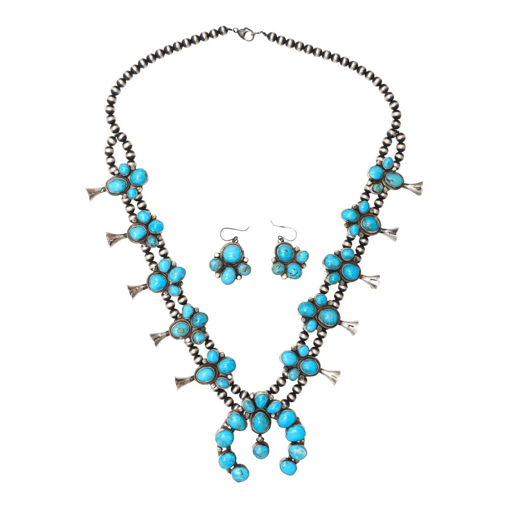 Lorenzo Juan Blue Gem Turquoise Squash Blossom Necklace (1 of 3)