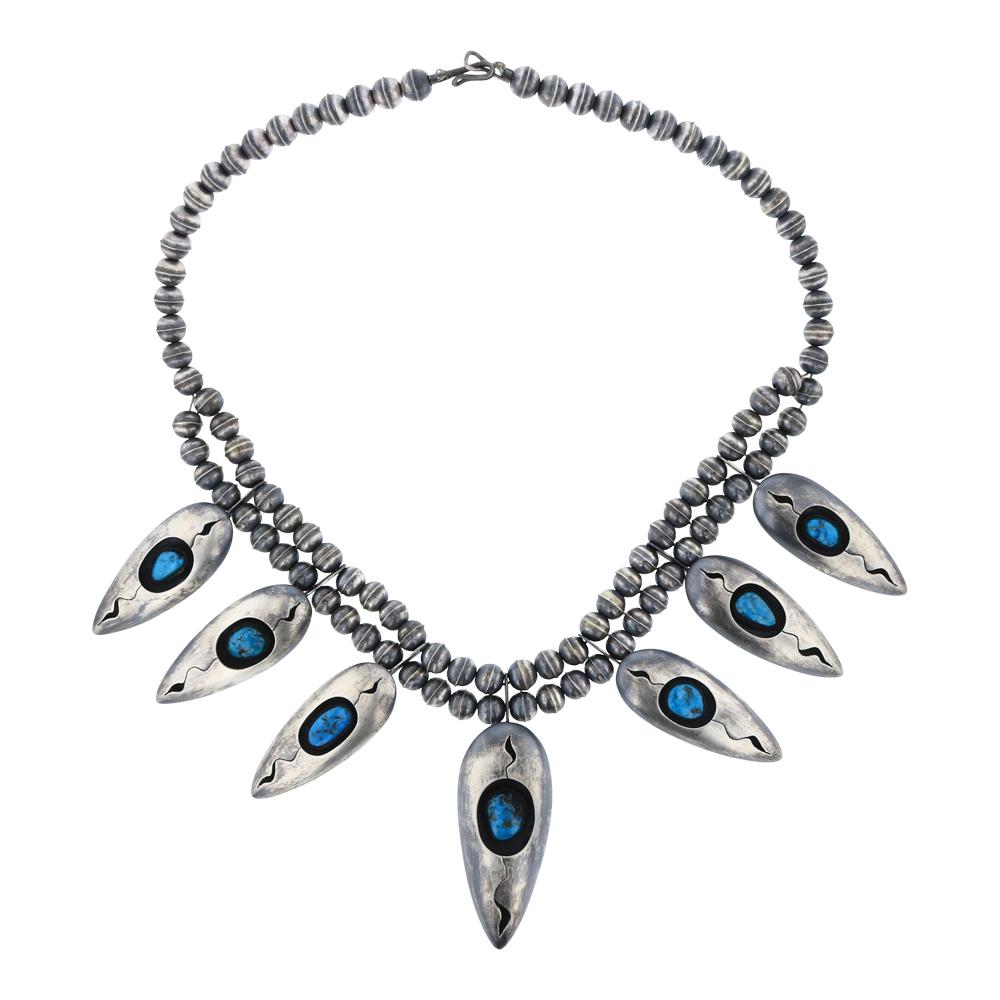 Old Pawn High Grade Nevada Turquoise Pear Shaped Shadow (1 of 3)