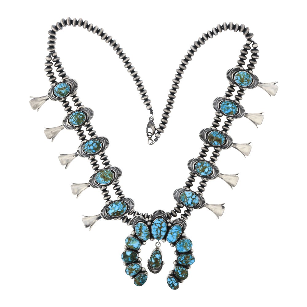 Mark Yazzie Gem Grade Web Turquoise Mountain Turquoise (1 of 3)