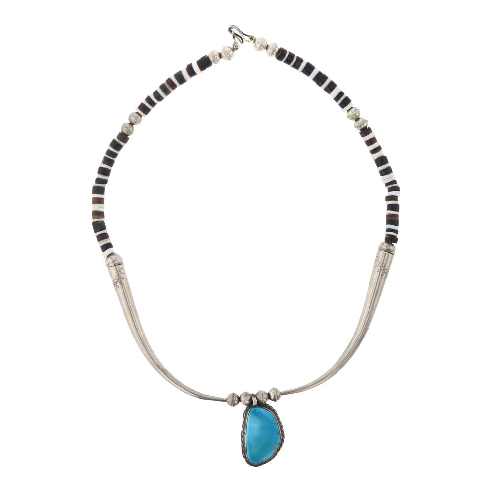 Old pawn Turquoise & Shell Heishi Necklace (1 of 3)