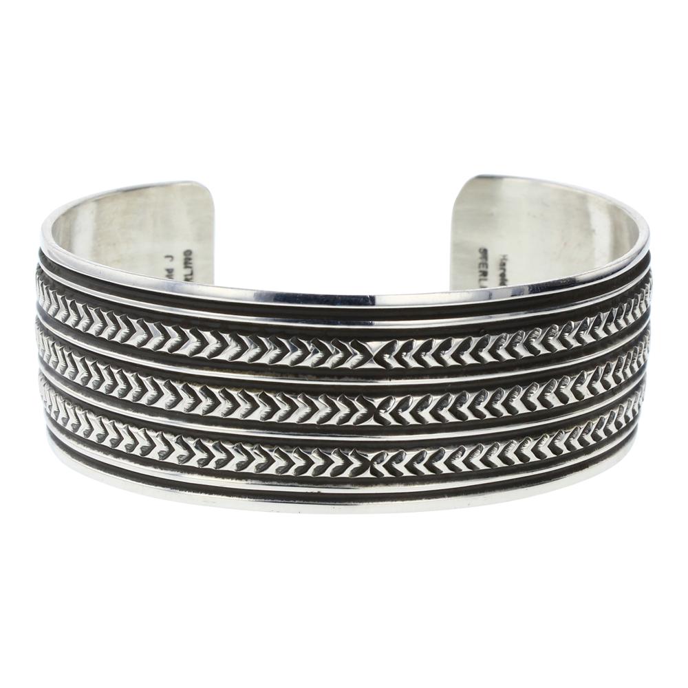 Harold J Deep Stamp Wide Cuff Bracelet (1 of 3)