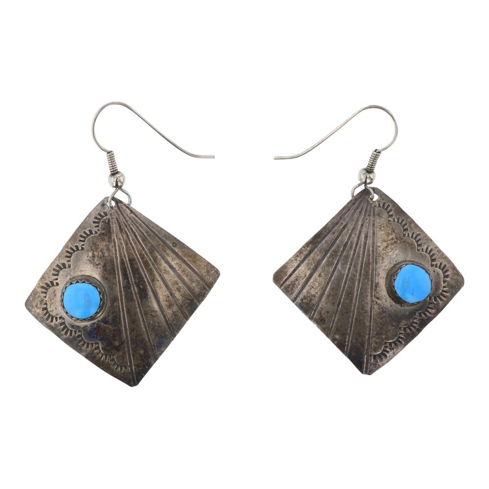 Vintage Turquoise Fan Earrings (1 of 2)