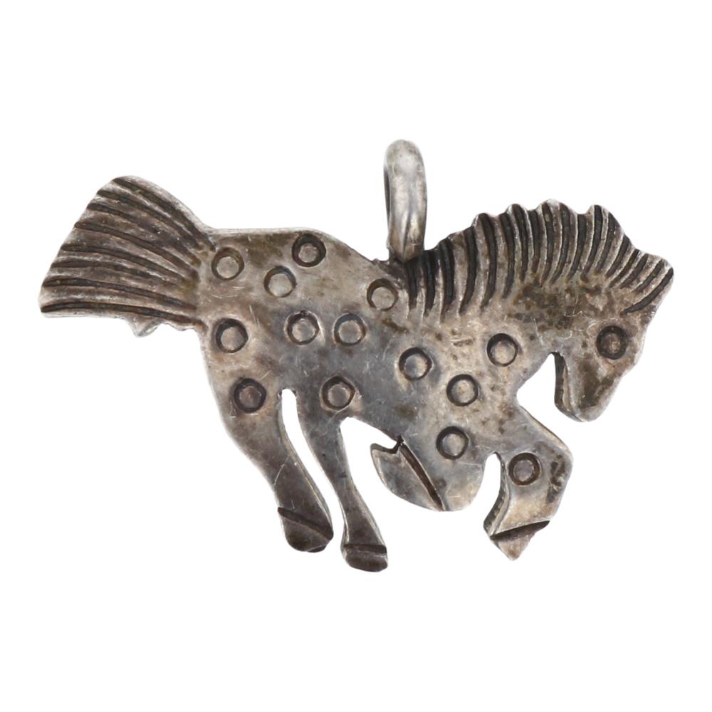 Vintage Horse Pendant: Sterling Silver | | Vintage Horse Pendant | Navajo Native American Southwest Indian Jewelry | Weight: 5.6 Grams, | Dimensions: Pendant: 1.5" x 1" | Signed: J Nelson