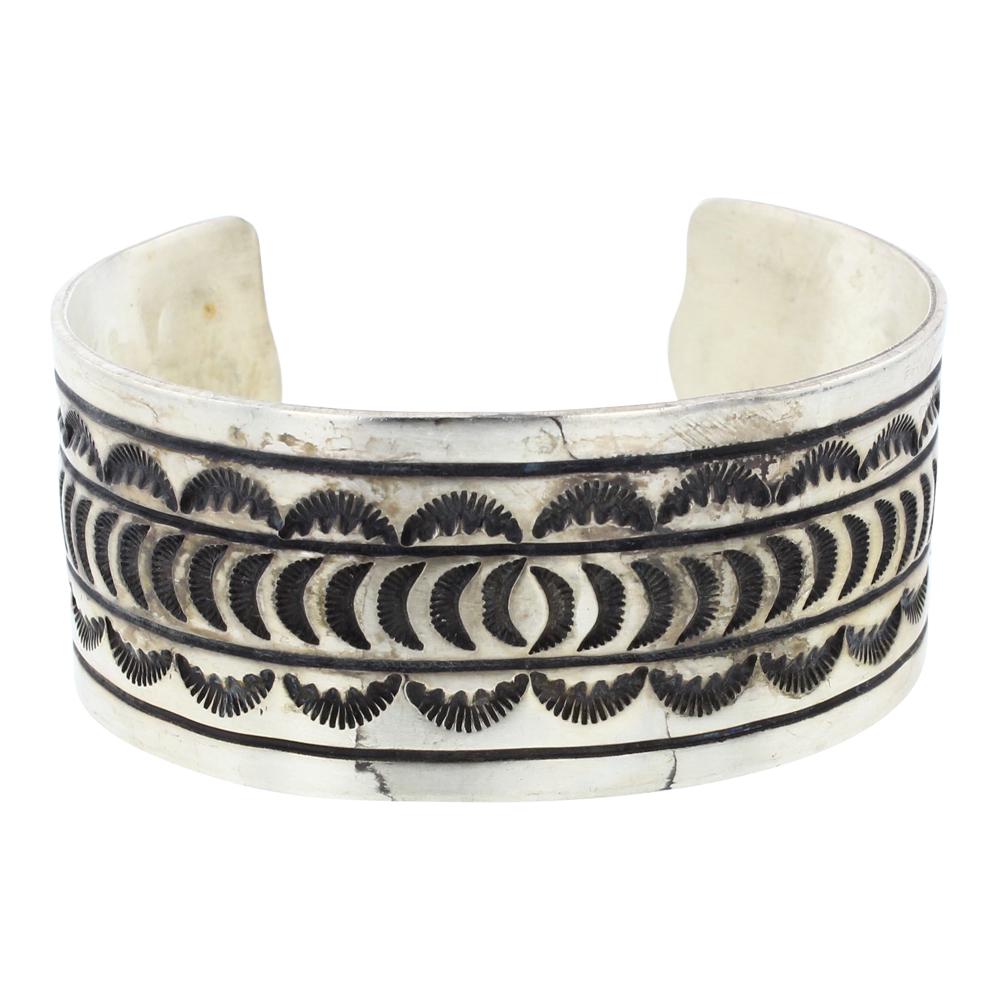 RE Vintage Stamped Wide Cuff Bracelet (1 of 4)