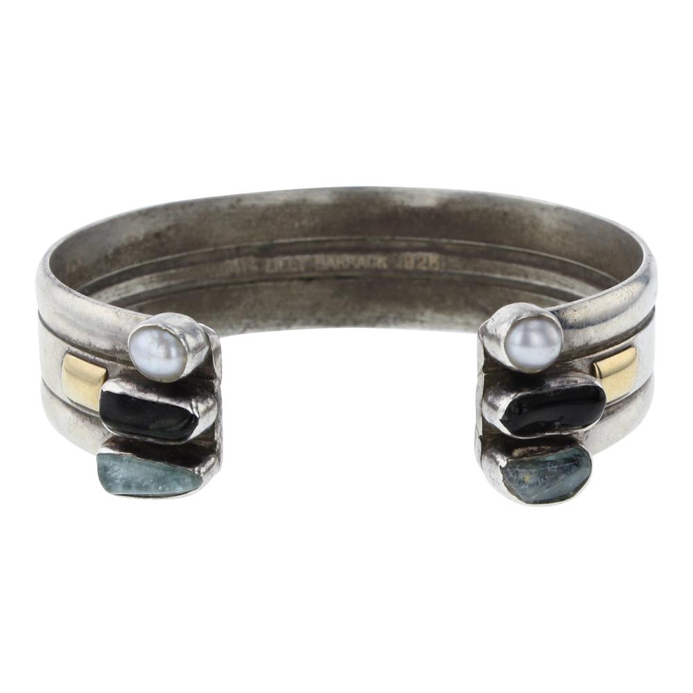 Lilly Barrack Vintage 14K Gold & Silver Mobi Pearl Aqua (1 of 4)