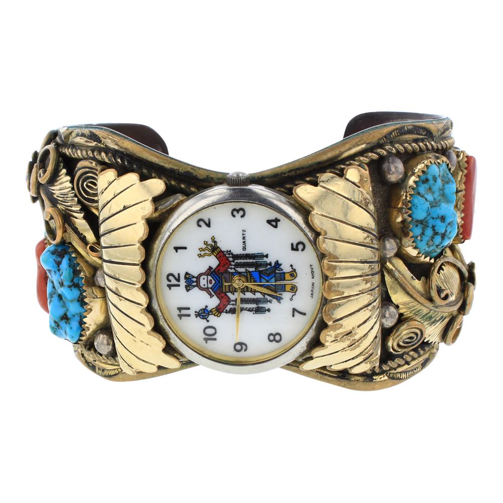 Vintage Sleeping Beauty Turquoise & Coral 12K Gold (1 of 5)