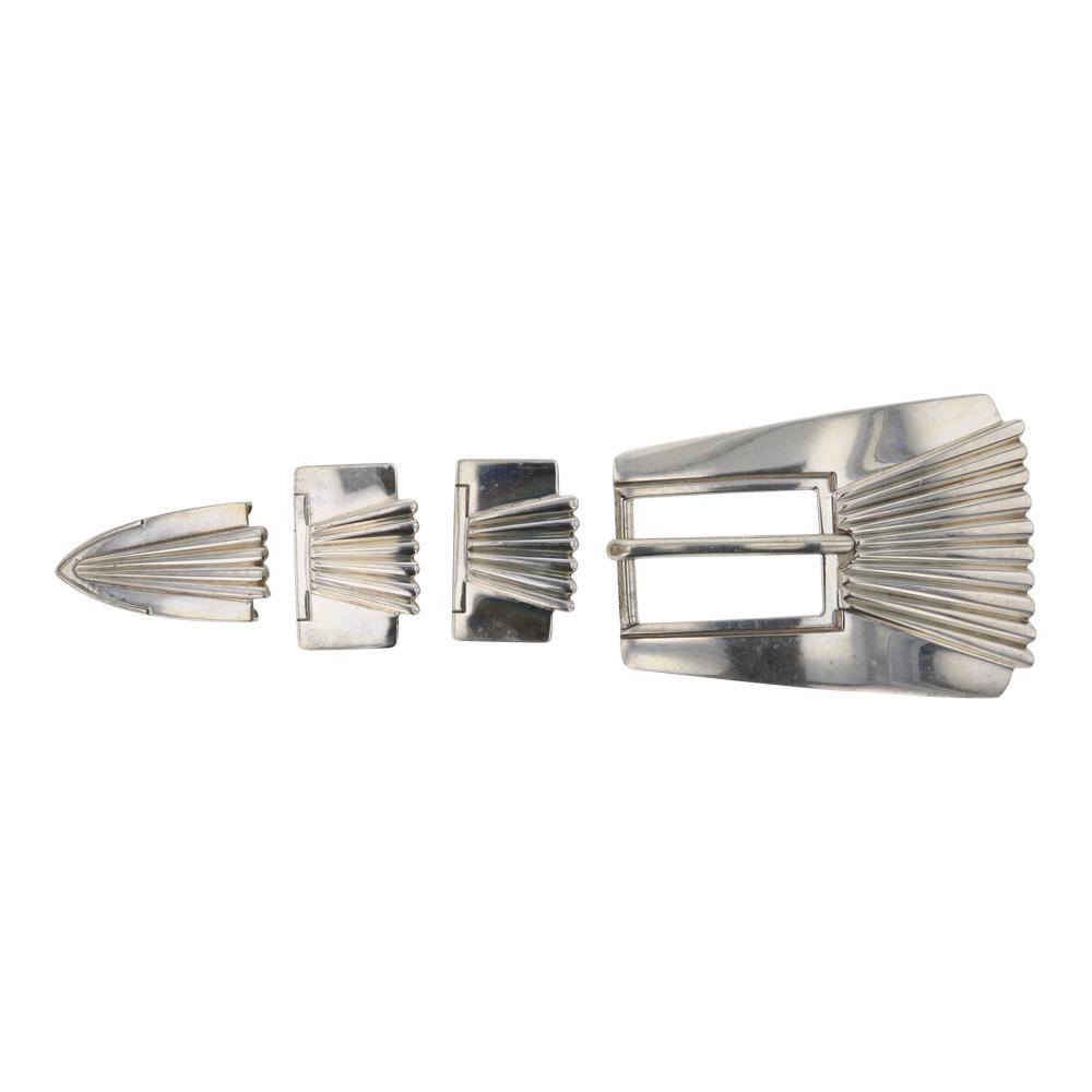 Vintage Plain Silver Ranger Buckle Set (1 of 2)