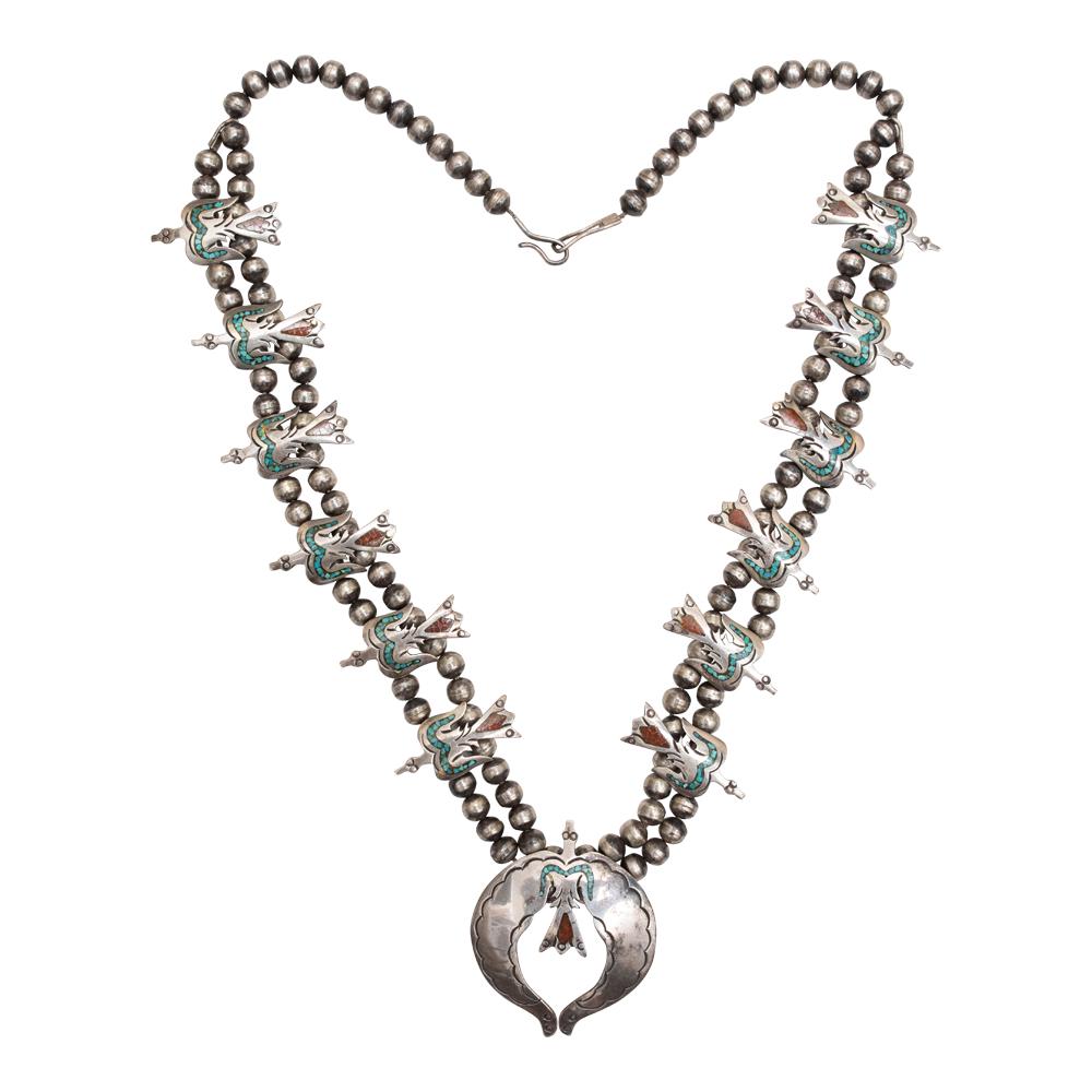 Old Pawn Vintage Turquoise & Coral Chip Inlay (1 of 3)