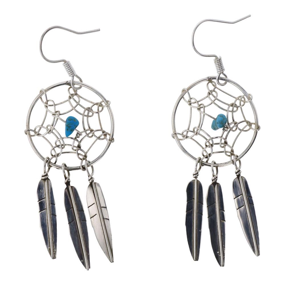 Contemporary Turquoise Dream Catcher Earrings (1 of 2)
