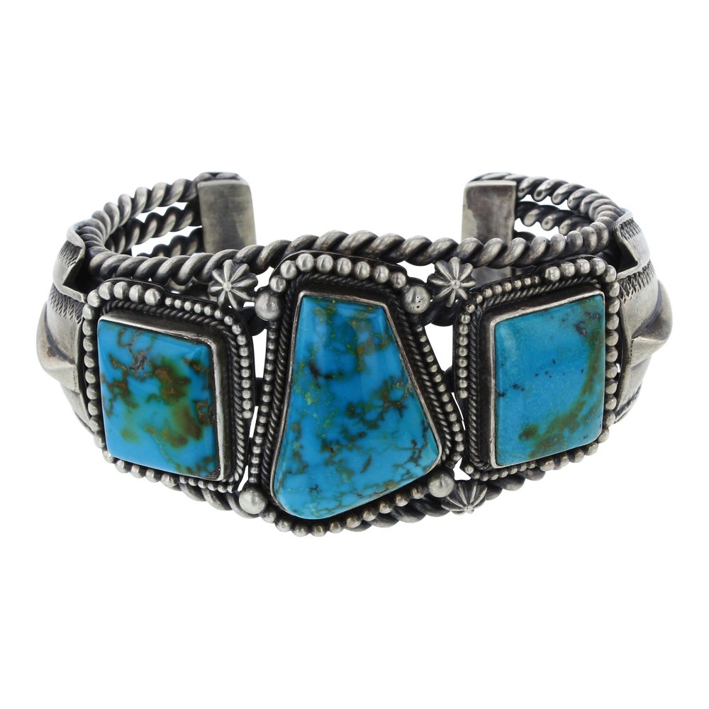 Jimmy Secatero Turquoise Mountain Turquoise Cuff Bracel (1 of 4)