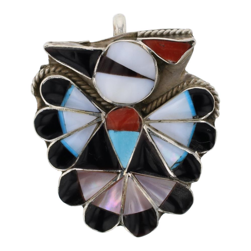 Mixed Stone Zuni Inlay Thunderbird Pin & Pendant (1 of 2)