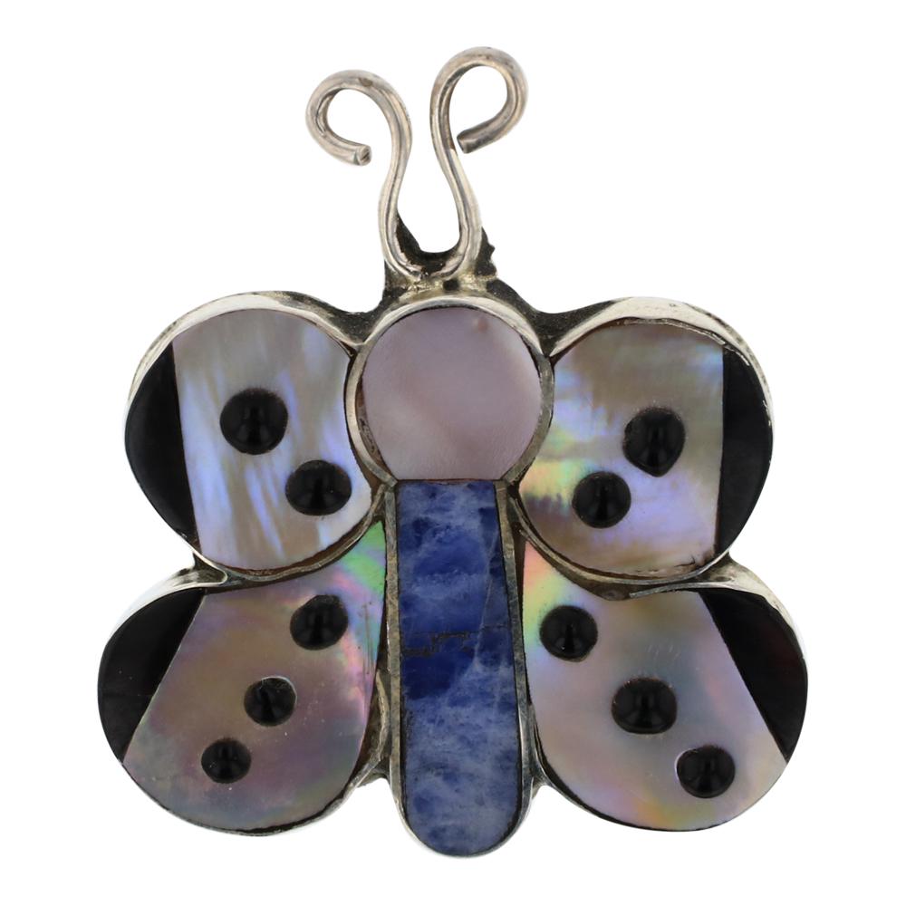 Shenel Comasona Zuni Inlay Mussel Shell & Lapis Pendant (1 of 2)