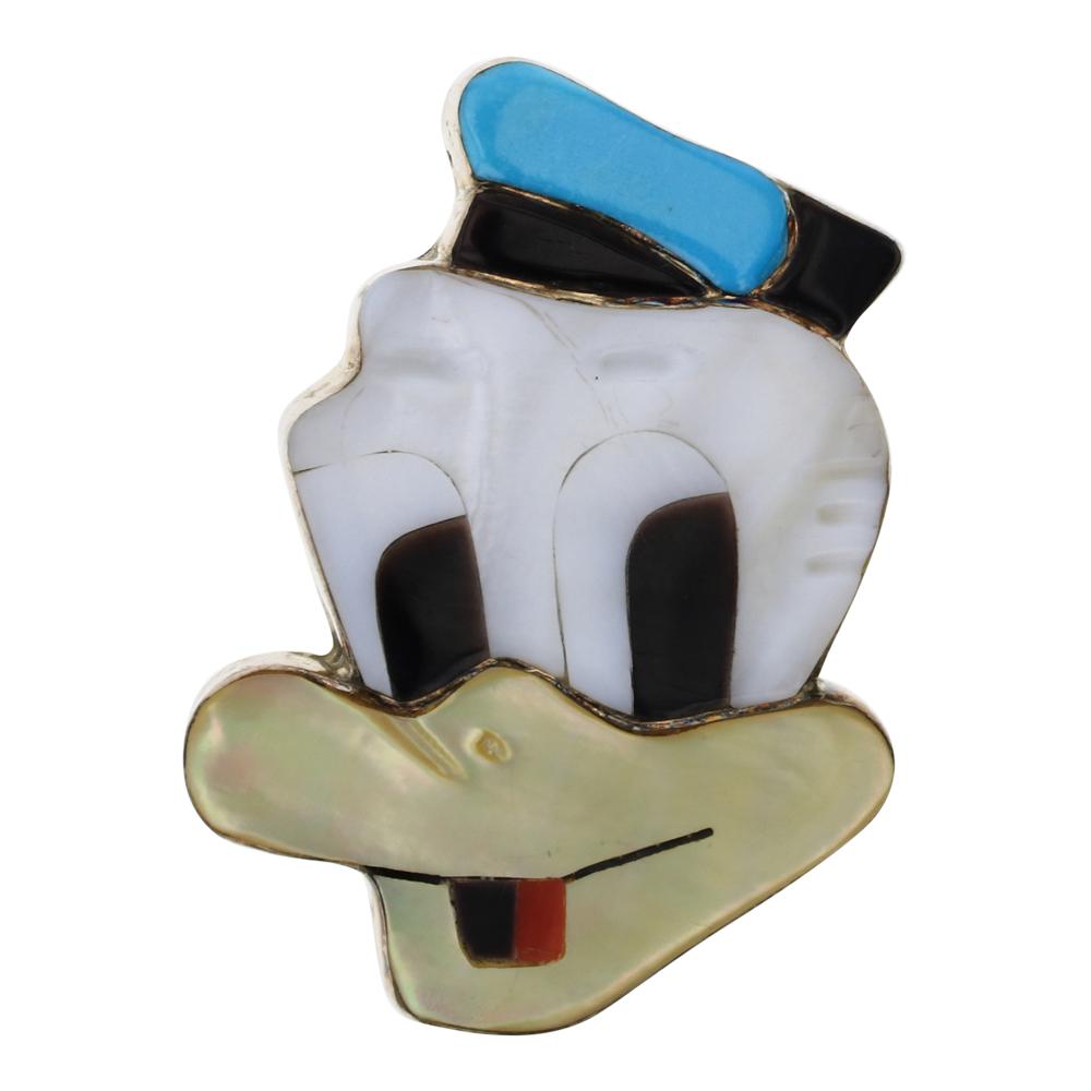 Vintage Zuni Inlay Donald Duck Pin & Pendant (1 of 2)