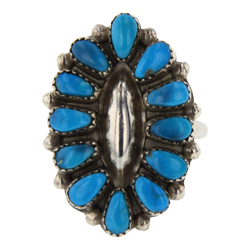 Vintage Turquoise Cluster Ring (1 of 3)