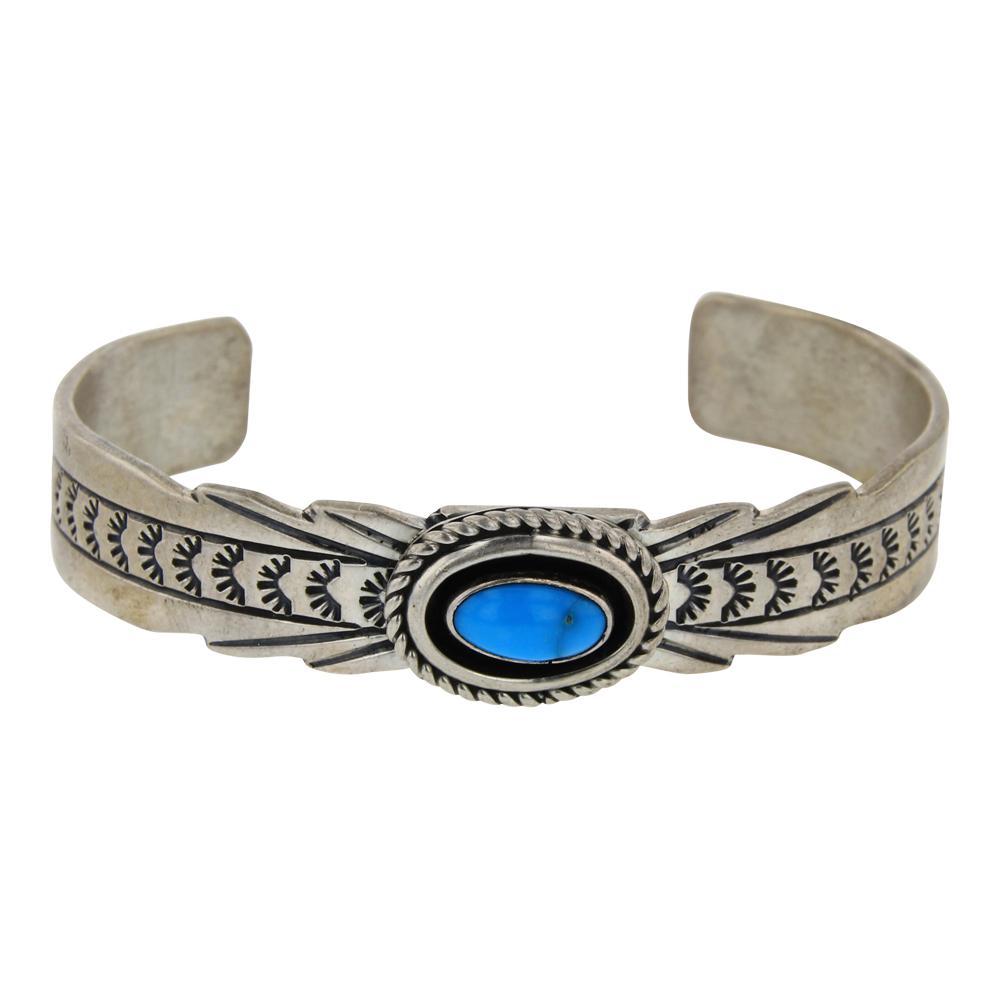 Ray Bennet Sleeping Beauty Turquoise Stamp work Cuff (1 of 4)