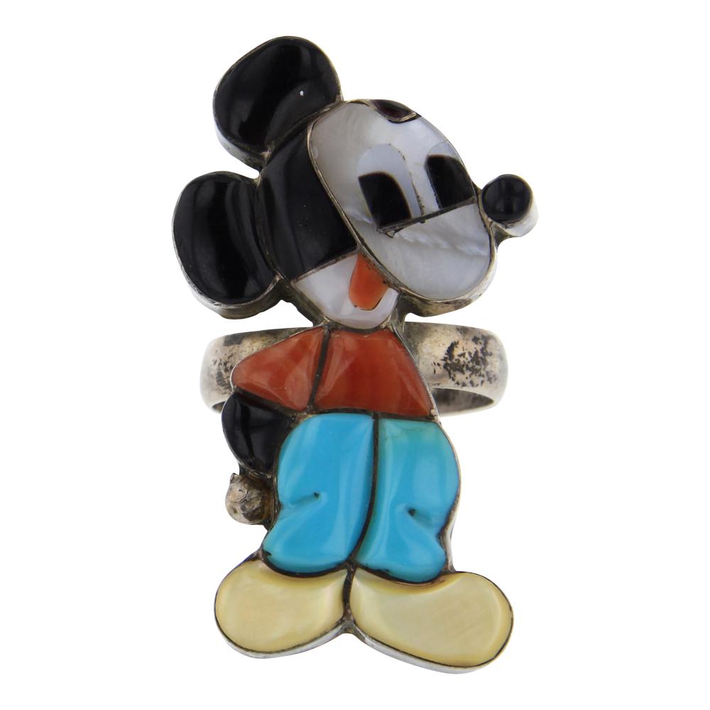 Old Pawn Vintage Zuni Cartoon Disney Inlay Mickey Mouse (1 of 3)