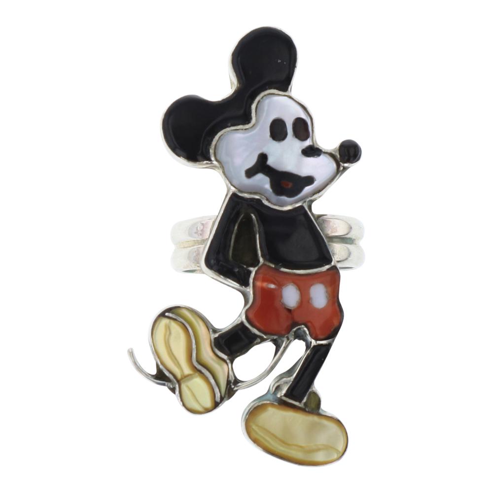 Vintage Zuni Cartoon Disney Mickey Mouse Inlay Ring (1 of 2)