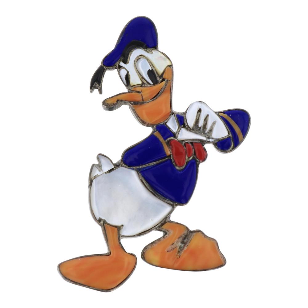 Vintage Zuni Cartoon Disney Inlay Donald Duck Ring (1 of 3)