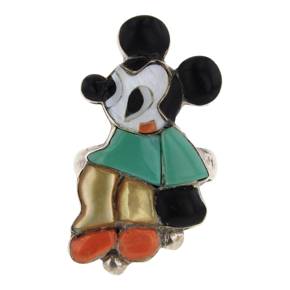 Vintage Old Pawn Cartoon Disney Inlay Mickey Mouse Ring (1 of 3)