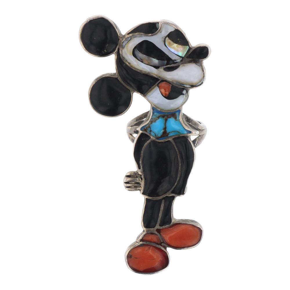 Old Pawn Vintage Zuni Cartoon Disney Inlay Mickey Mouse (1 of 3)