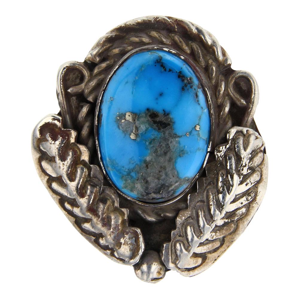 Old Pawn Vintage Turquoise Leaf Ring (1 of 3)