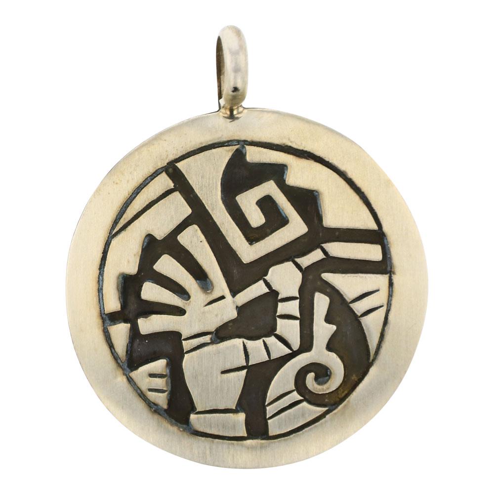 Sampson Gray Overlay Pendant: Sterling Silver | | Sampson Gray Overlay Pendant | Navajo Native American Southwest Indian Jewelry | Weight:2.2 Grams, | Dimensions: Pendant: 1" x 1.25" | Signed: SG