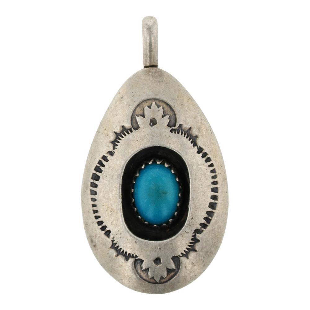 Vintage Pawn Kingman Turquoise Shadow Box Pendant (1 of 2)