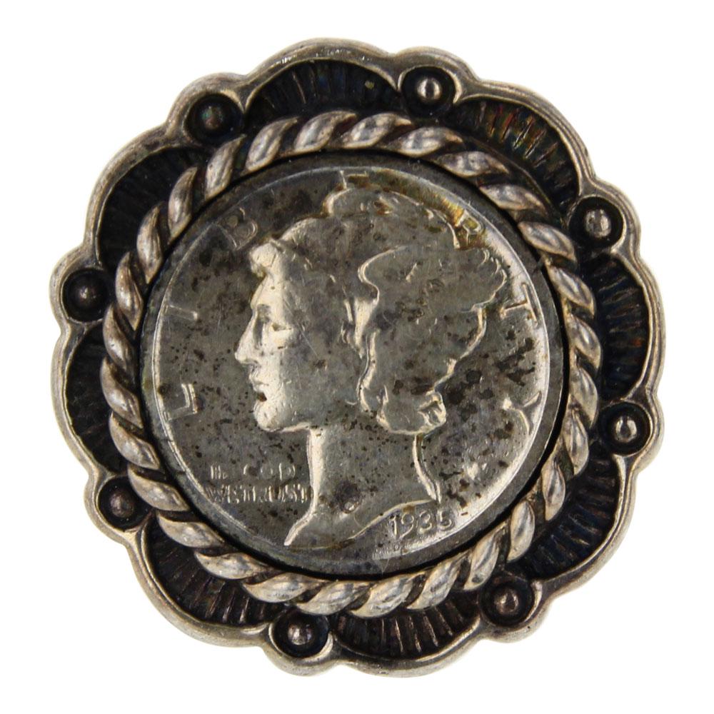 Vintage Pawn Old US Mercury Dime Ring (1 of 2)