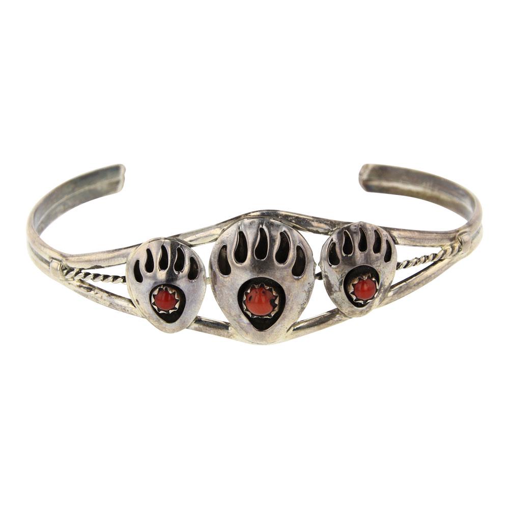 Three Stone Bear Paw Coral Bracelet (1 of 3)