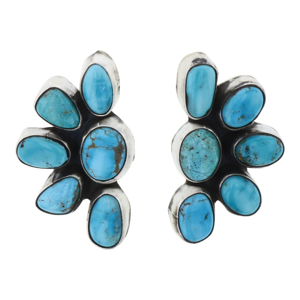 Ella Peters Nevada Turquoise Half Cluster Earrings (1 of 2)