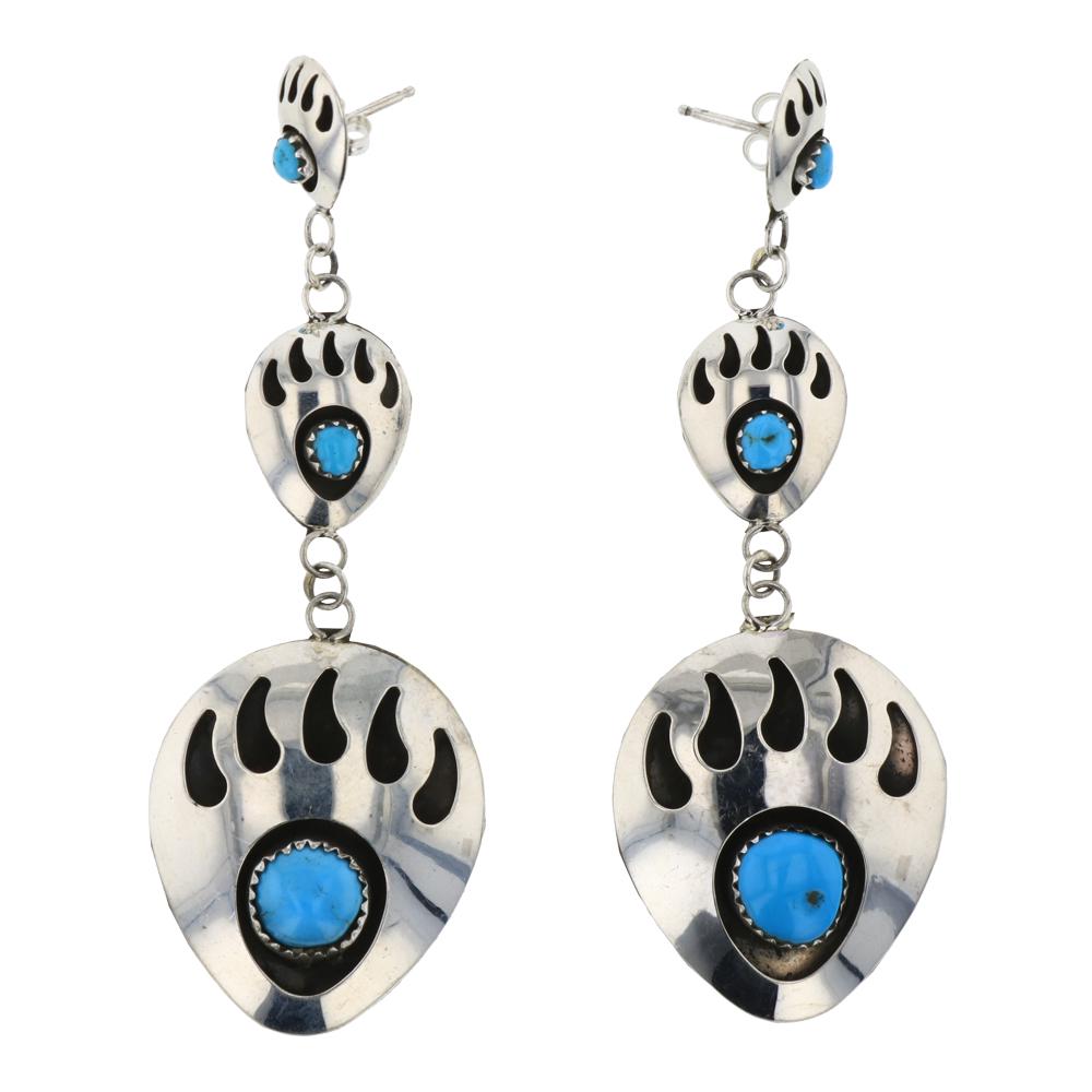 Gaynell Parker Turquoise Bear Paw Earrings (1 of 2)
