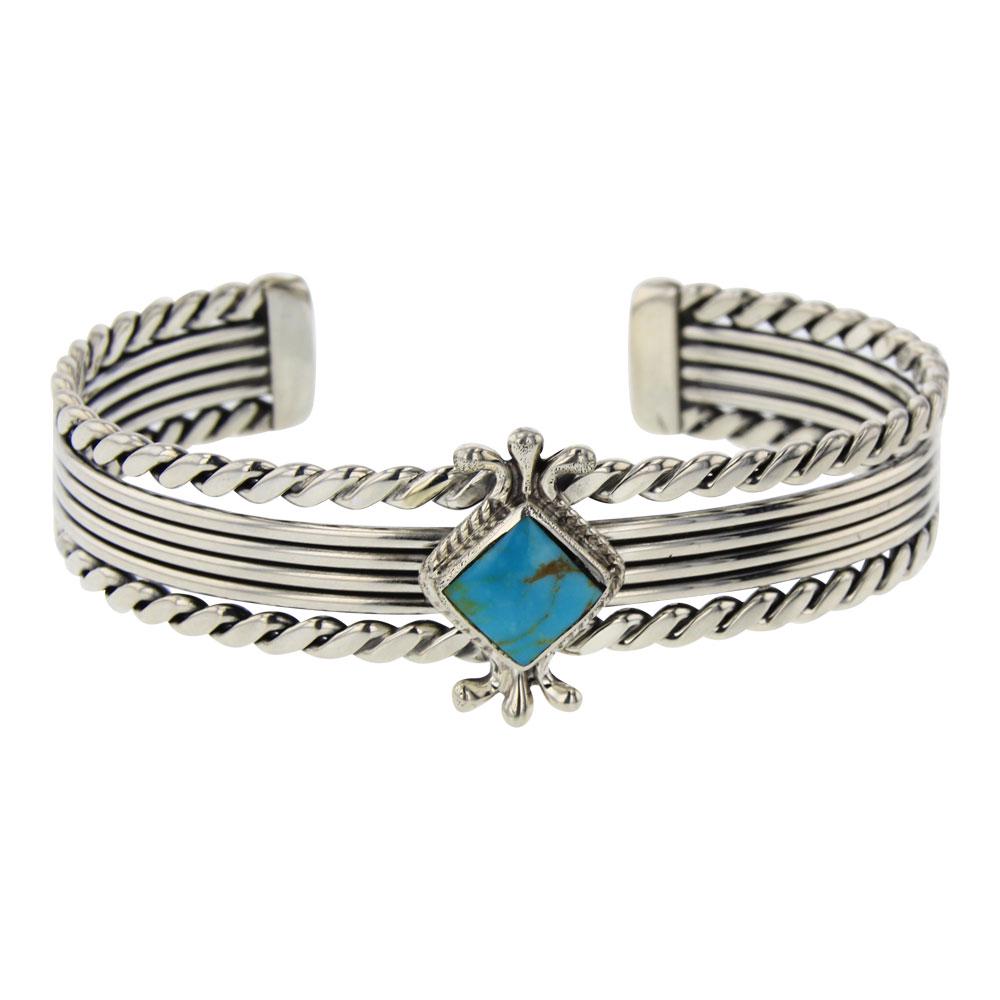 Turquoise Navajo Twist Wire Cuff Bracelet (1 of 3)