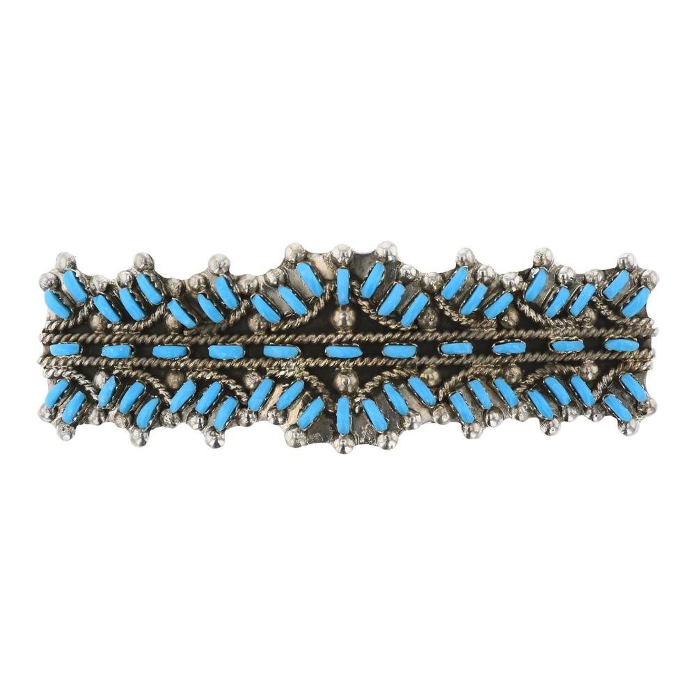 Lee Kitty Zuni Needlepoint Turquoise Hair Barrette (1 of 2)