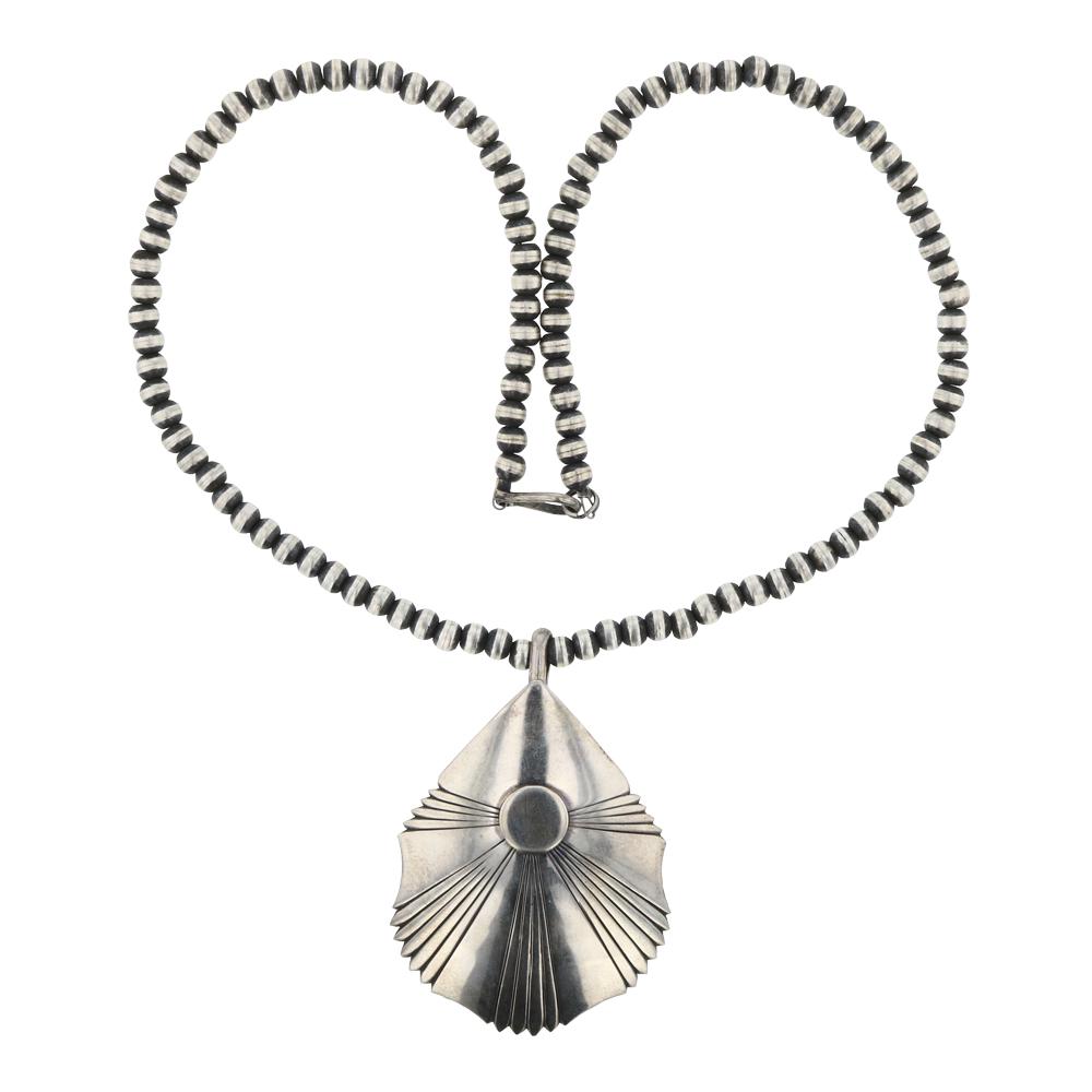 Plain Silver Geometric Design Line Stamp necklace (1 of 3)