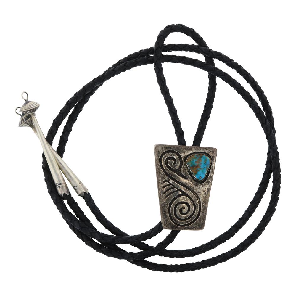 Vintage Pawn Royston Turquoise Overlay Bolo Tie (1 of 3)