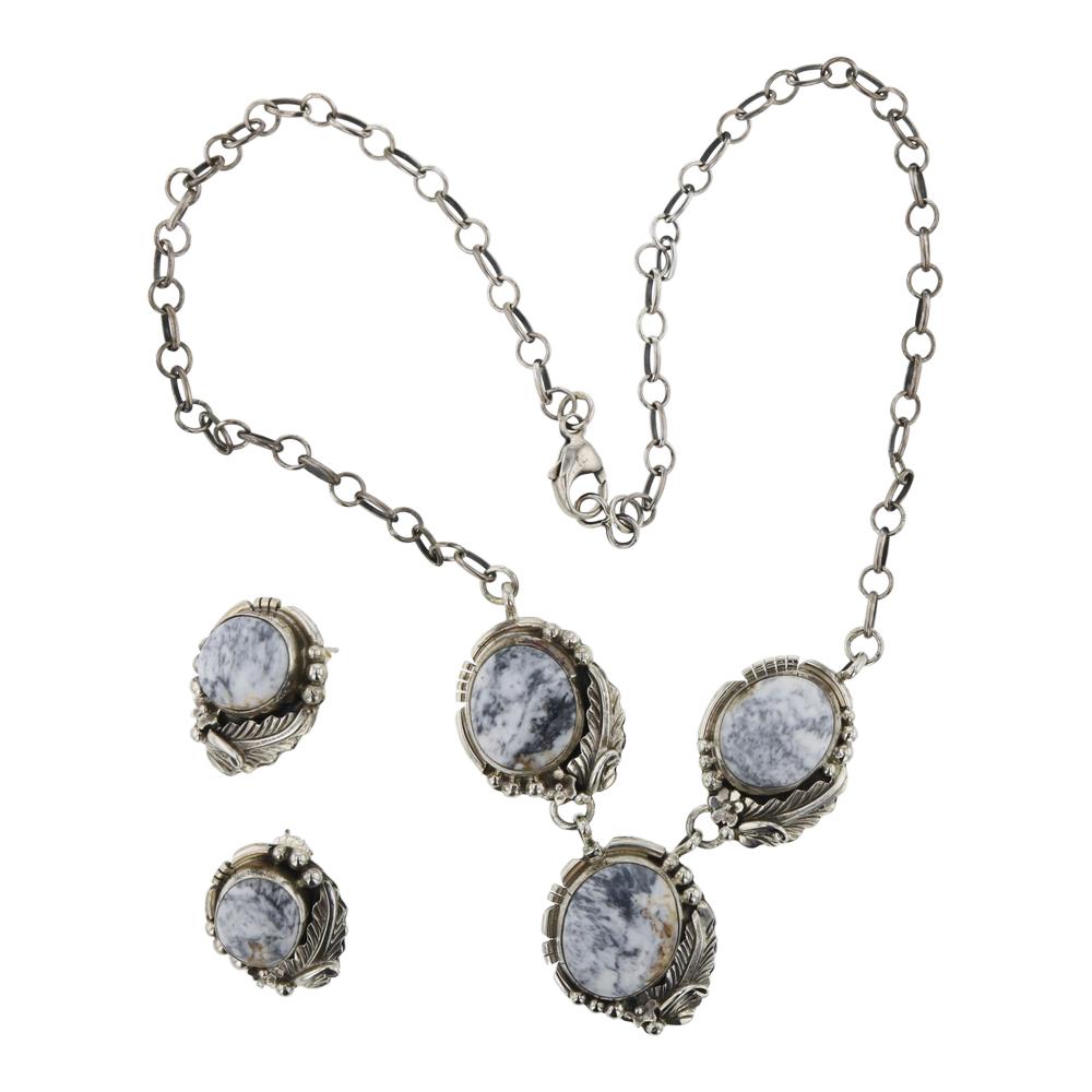 Sheila Becenti White Buffalo Necklace & Earrings Set (1 of 3)