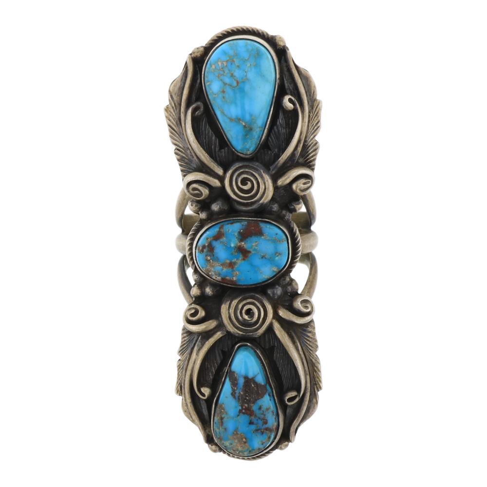 Jimmy Lee Blue Ridge Turquoise Long Ring (1 of 4)