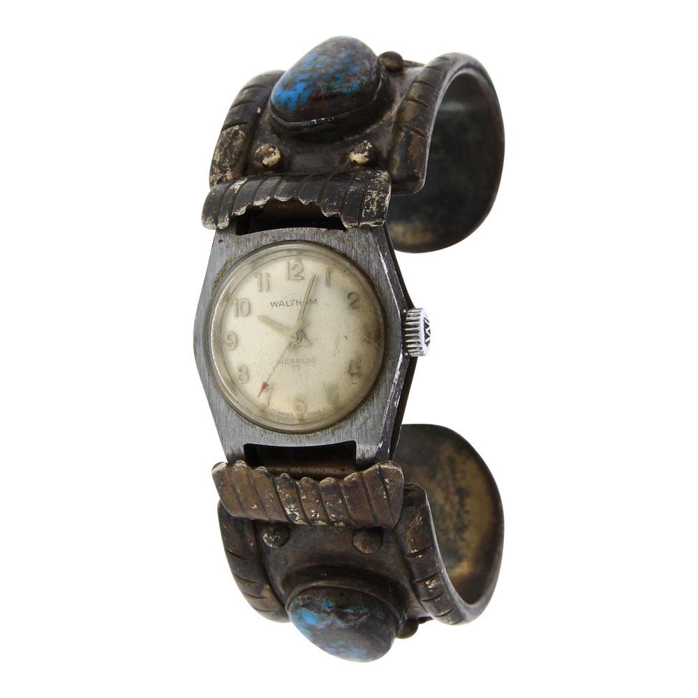 Old Pawn Vintage  Bisbee Turquoise Watch Bracelet (1 of 3)