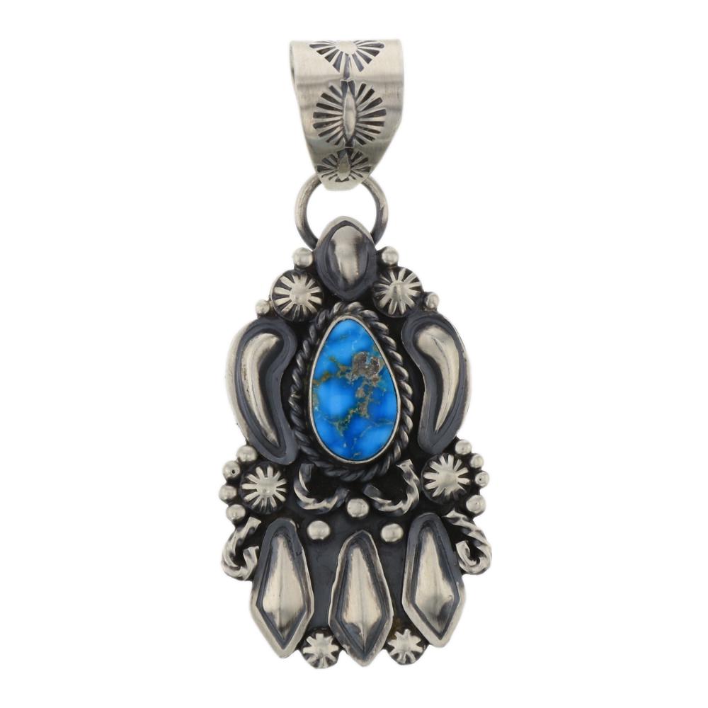 Jeff James Jr. Blue Bird Turquoise Bump Out Pendant (1 of 2)