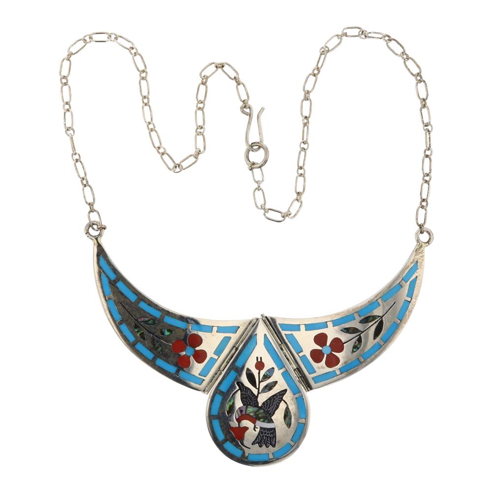 Dennis & Nancy Edaakie Zuni Turquoise Coral & Abalone (1 of 3)