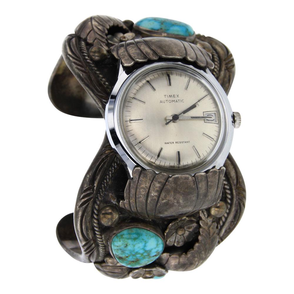 Marty Johnson Old Pawn Vintage Turquoise Watch Cuff (1 of 4)