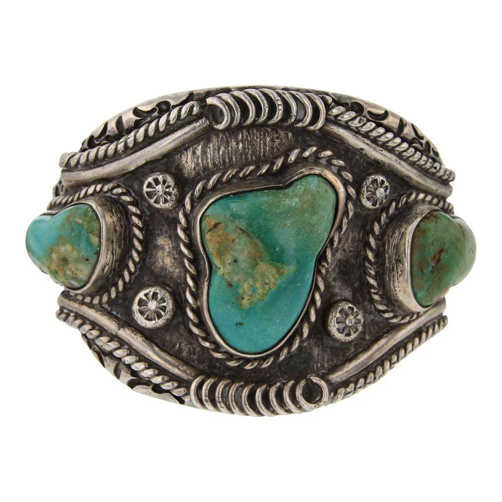 Old Pawn Vintage Menassa Turquoise Cuff Bracelet (1 of 4)