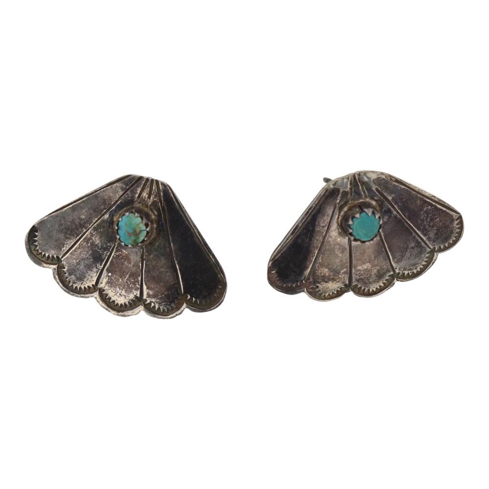Old Pawn Turquoise Fan Earrings (1 of 2)