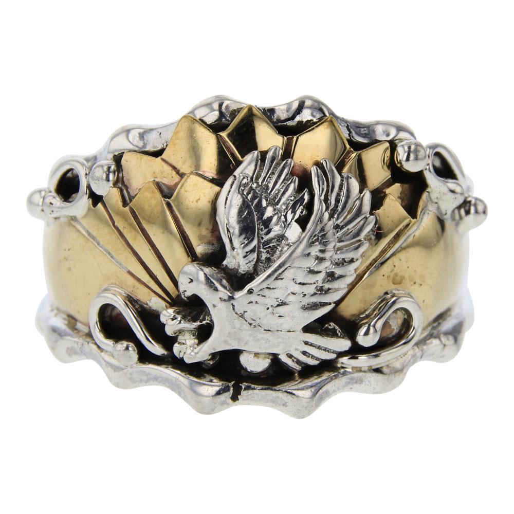 RB Brass & Sterling Silver Eagle Ring (1 of 4)