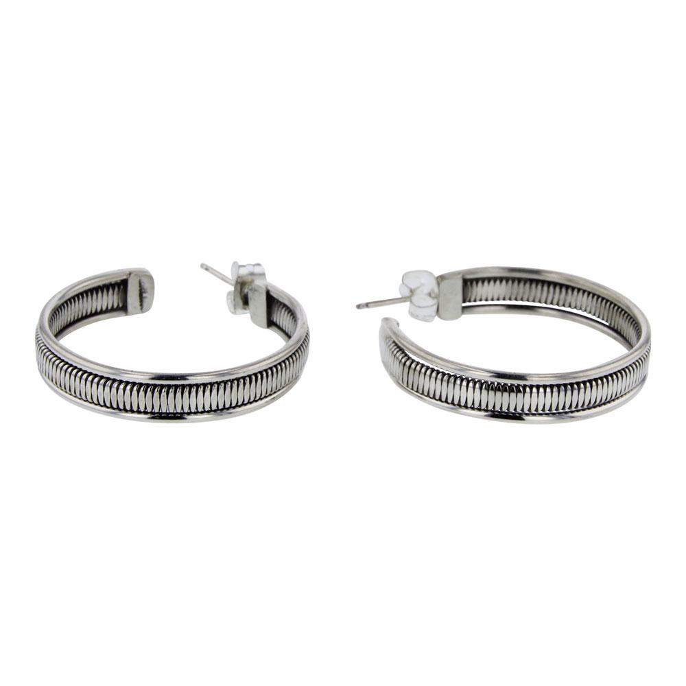Plain Silver Hoop Earrings (1 of 3)