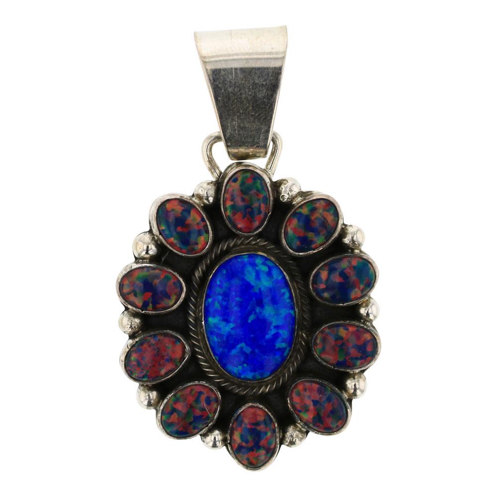 Eleanor Largo Synthetic Opal Cluster Pendant (1 of 2)