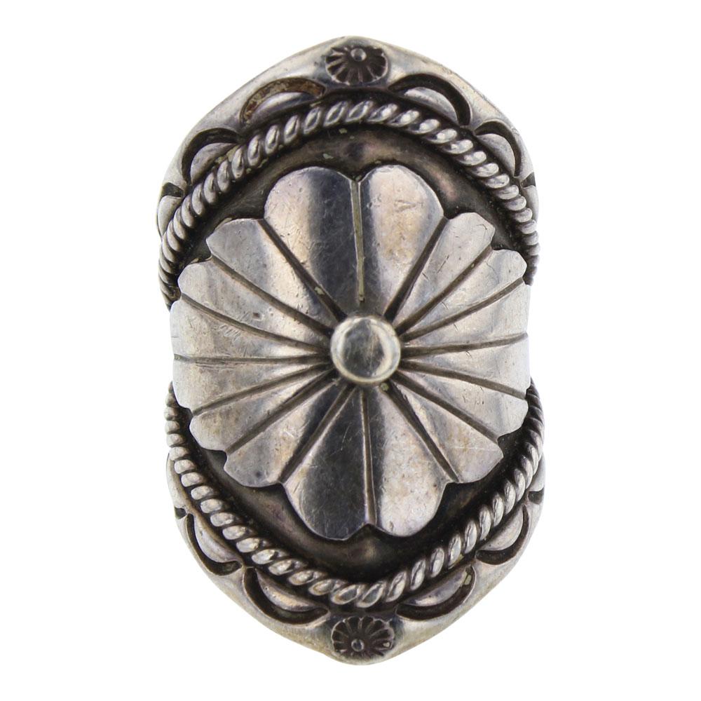 Vintage Pawn Navajo Plain Silver Saddle Ring (1 of 3)
