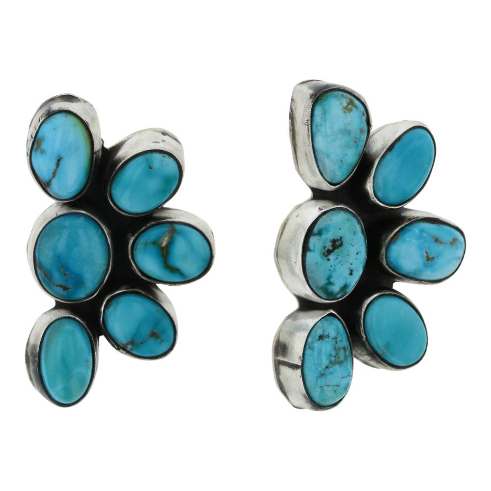 Ella Peters Nevada Turquoise Half Cluster Earrings (1 of 2)