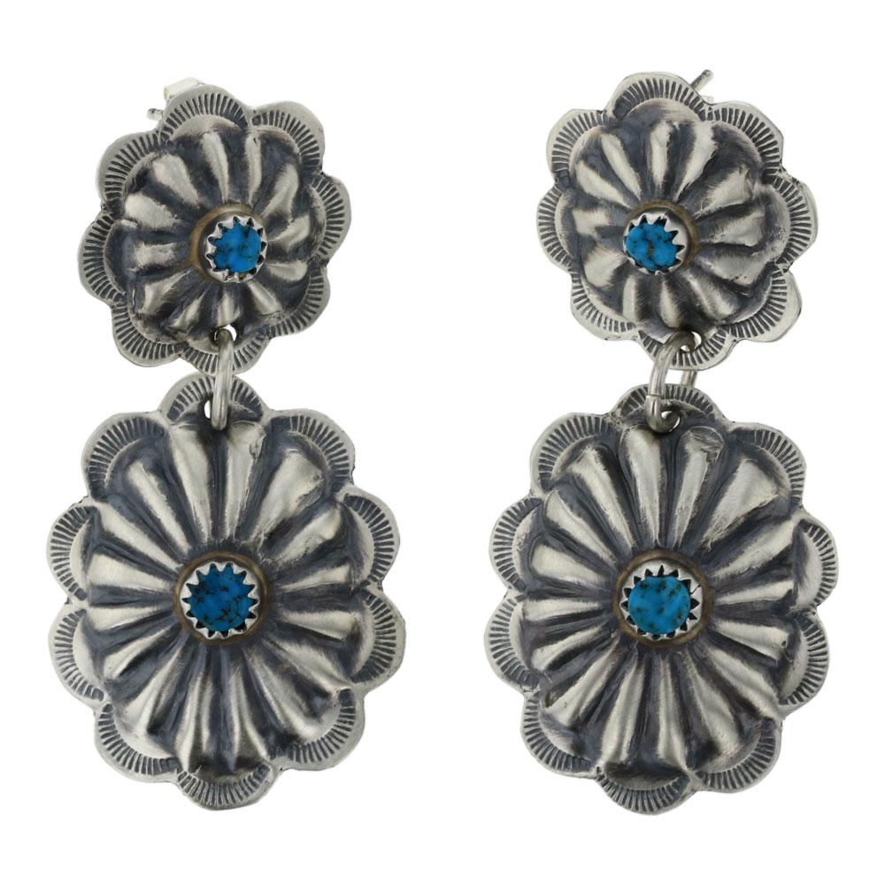 Turquoise Concho Stamp Earrings (1 of 2)